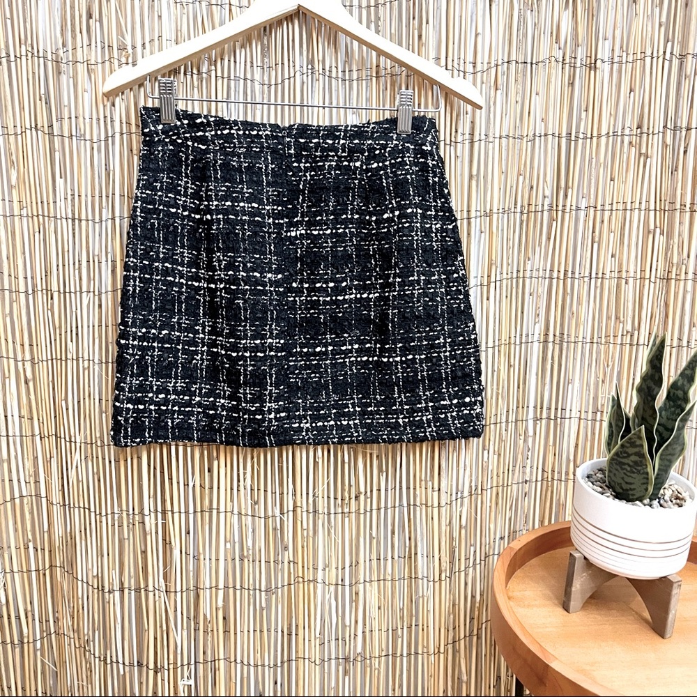 NWOT Black & White Tweed Mini Skirt - Picture 3 of 5
